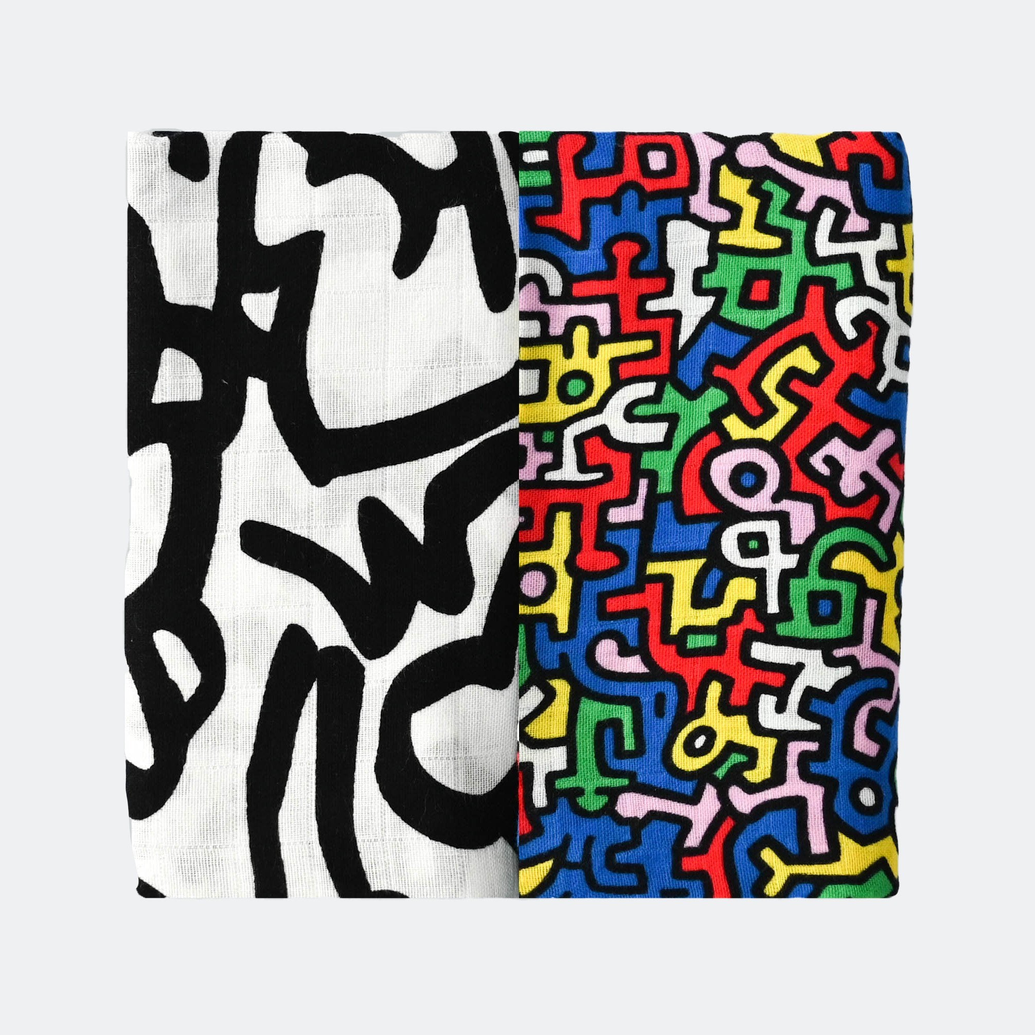 ETTA LOVES x KEITH HARING 2 - PACK MUSLIN SQUARES - for 0 to 4 months & 5+ month old babies - Etta Loves